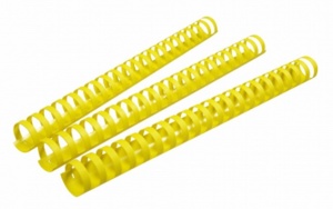 Пружина Пластик 12мм OFFiCE KiT(100шт),цвет - желтый - yellow, для переплета