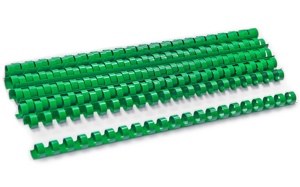 Пружина Пластик 10мм OFFiCE KiT(100шт),цвет - зеленый - green, для переплета